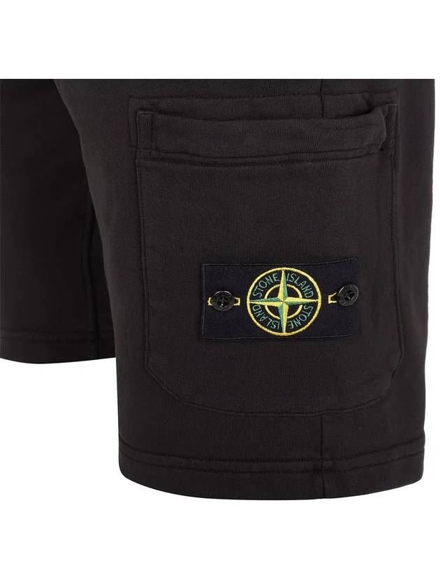 Fleece Bermuda Shorts Black - STONE ISLAND - BALAAN 4