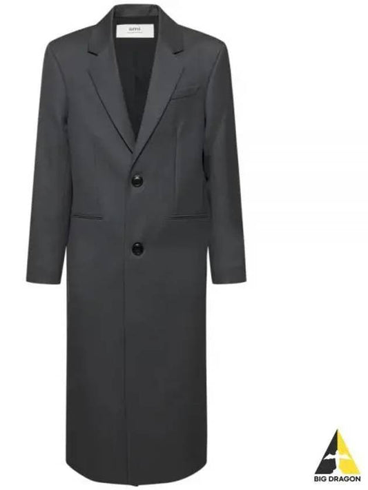 Tailored Wool Single Coat Grey - AMI - BALAAN 2