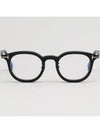 Blue light blocking glasses frame TF6009DB 002 Matte black horn rim Asian fit round - TOM FORD - BALAAN 3