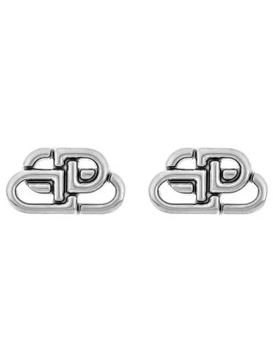 BB Logo Stud Earrings Silver - BALENCIAGA - BALAAN 2