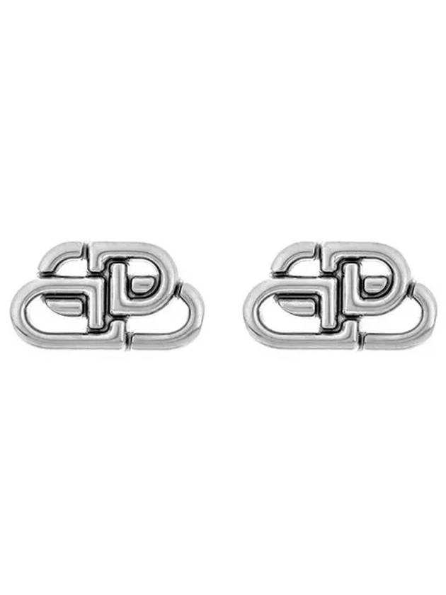 BB Logo Stud Earrings Silver - BALENCIAGA - BALAAN 4