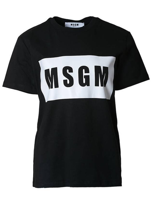 box logo short sleeve short sleeve t-shirt black - MSGM - BALAAN.