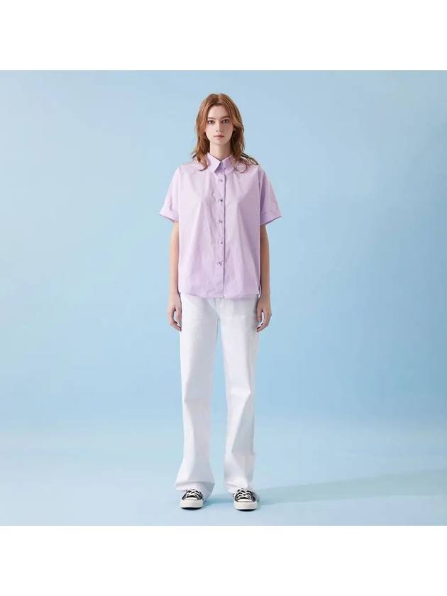 French sleeve cotton short sleeve shirt violet VL230 - VOYONN - BALAAN 5