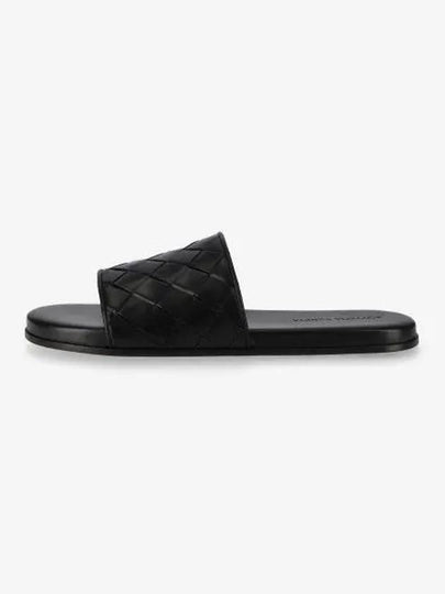 Intrecciato Leather Slippers Black - BOTTEGA VENETA - BALAAN 2