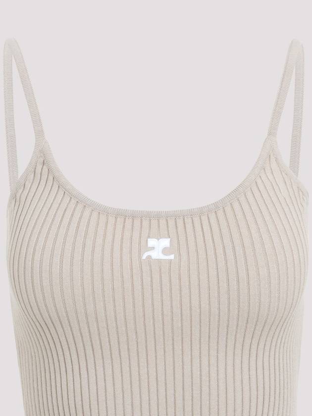 Logo Knit Sleeveless Cappuccino - COURREGES - BALAAN 4