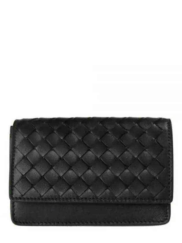 Intrecciato Flap Card Wallet Black - BOTTEGA VENETA - BALAAN 2