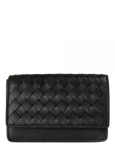 Intrecciato Flap Card Wallet Black - BOTTEGA VENETA - BALAAN 2