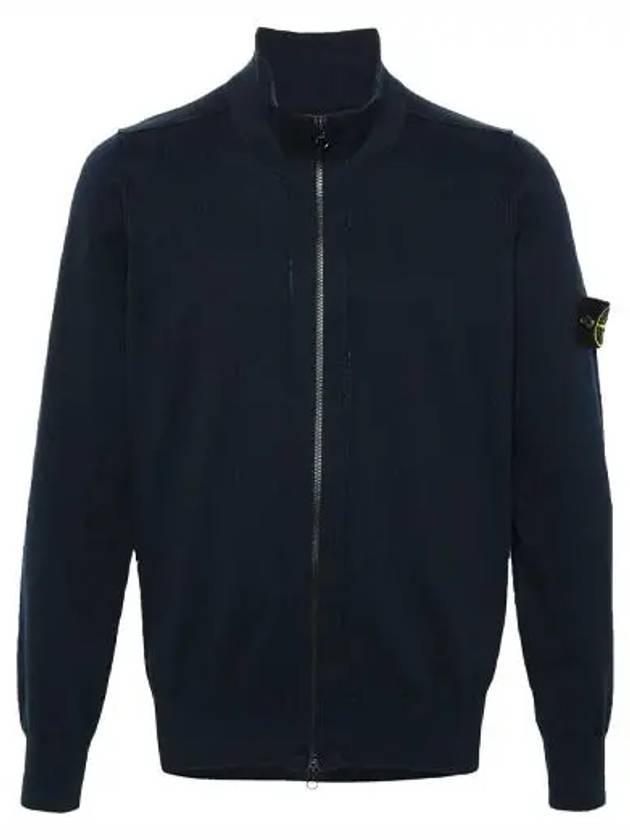 Wappen Patch Cotton Zip-Up Cardigan Navy - STONE ISLAND - BALAAN 2