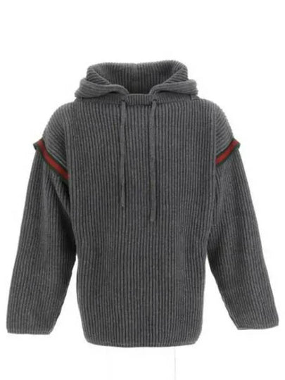 Wool Cashmere Hoodie Grey - GUCCI - BALAAN 2