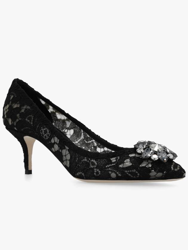 Brooch Lace Rainbow Pumps Heel Black - DOLCE&GABBANA - BALAAN 5