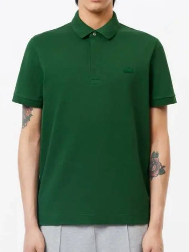 Men's Paris Regular Fit Stretch Cotton Pique Short Sleeve Polo Shirt Green - LACOSTE - BALAAN 2