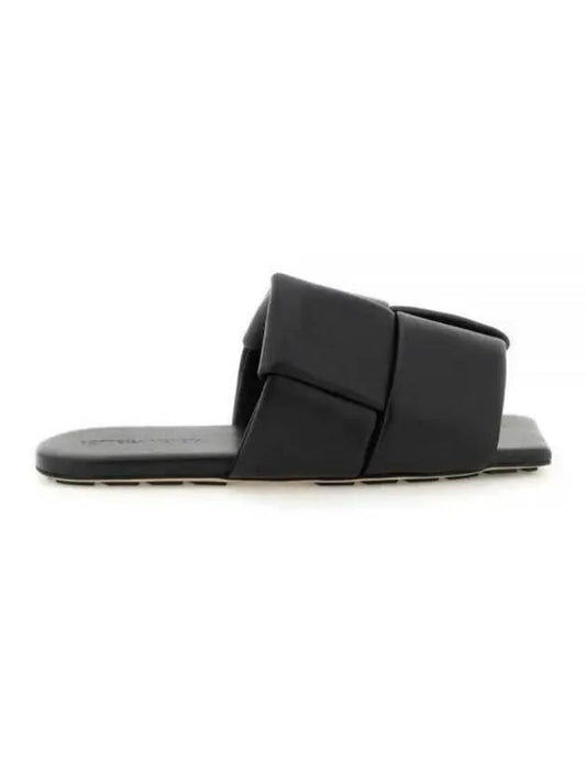 Men's Patch Mule Slippers Black - BOTTEGA VENETA - BALAAN.