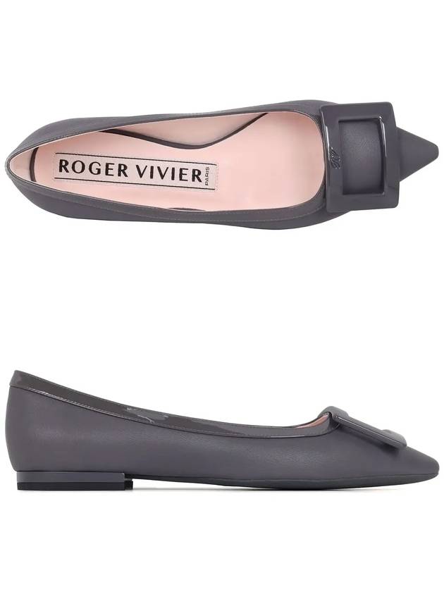 Gommettine Buckle Leather Flats Dark Grey - ROGER VIVIER - BALAAN 2