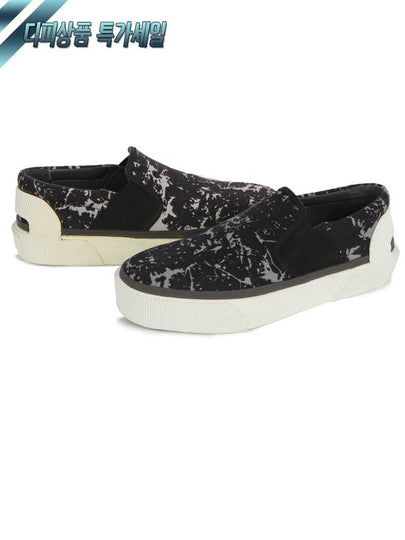 Men's Camouflage Cotton Canvas Slip-Ons Black - LANVIN - BALAAN 2