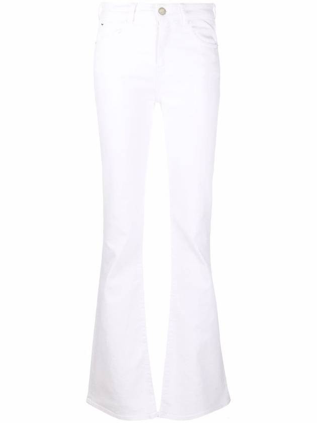 Women's Logo Bootcut Jeans White - EMPORIO ARMANI - BALAAN 1