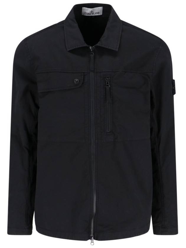 Supima Cotton Twill Stretch-TC Jacket Black - STONE ISLAND - BALAAN 2