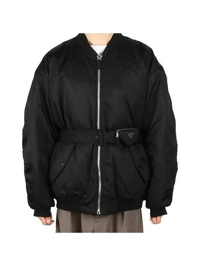 Re-Nylon Bomber Jacket Black - PRADA - BALAAN 2