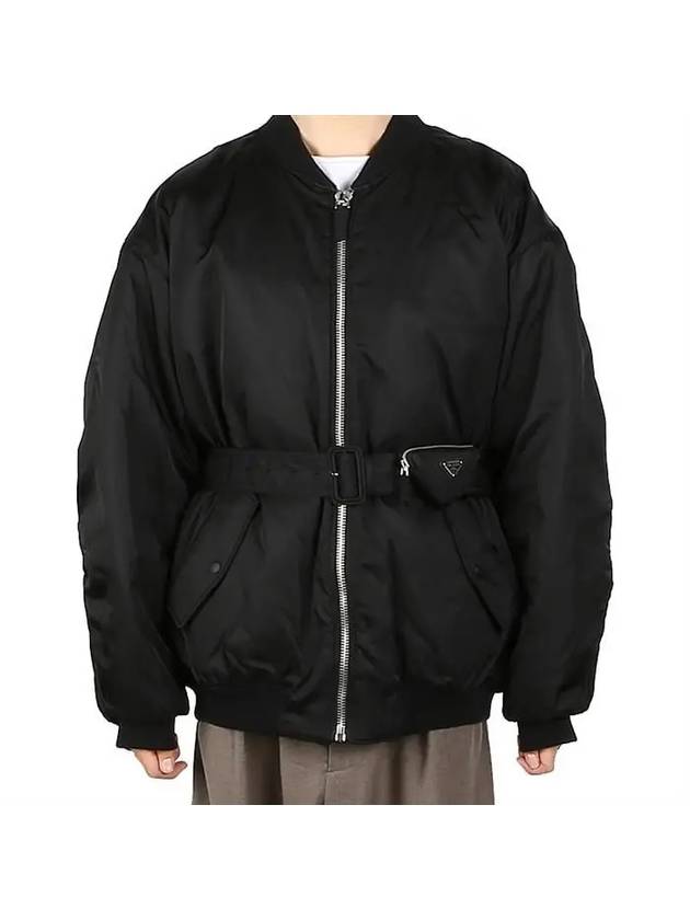 Re-Nylon Bomber Jacket Black - PRADA - BALAAN 1