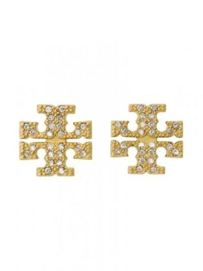 Crystal Logo Stud Earrings Gold - TORY BURCH - BALAAN 2