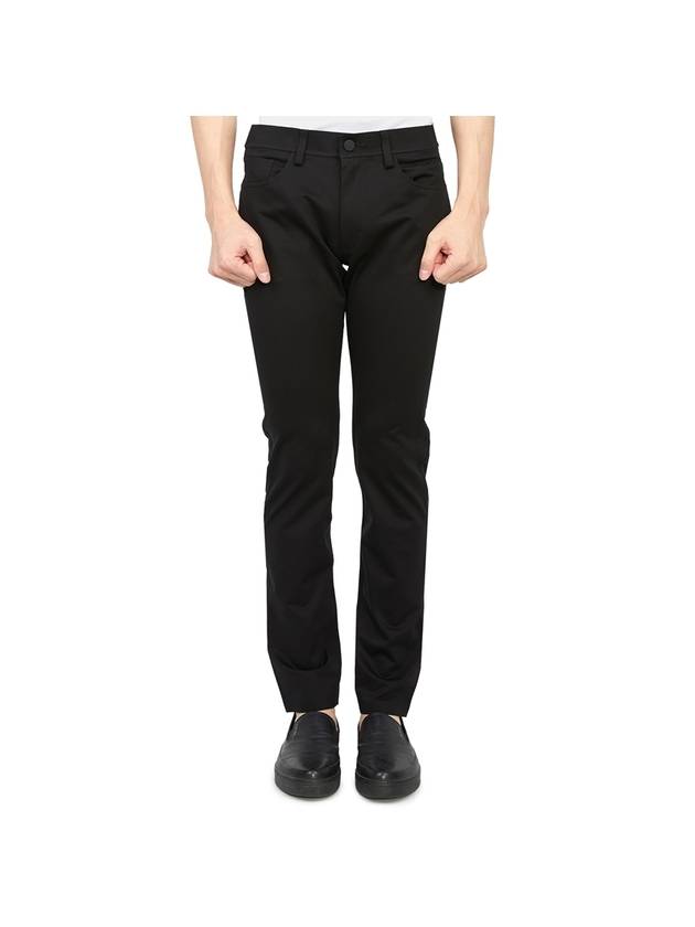 Compact Ponte Tech Slim Fit Cotton Straight Pants Black - THEORY - BALAAN 2