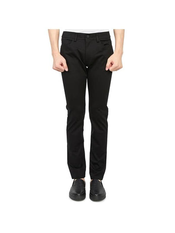 Compact Ponte Tech Slim Fit Cotton Straight Pants Black - THEORY - BALAAN 1