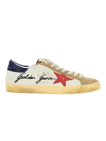 Superstar Signature Embroidered Low Top Sneakers White Tobacco - GOLDEN GOOSE - BALAAN 1