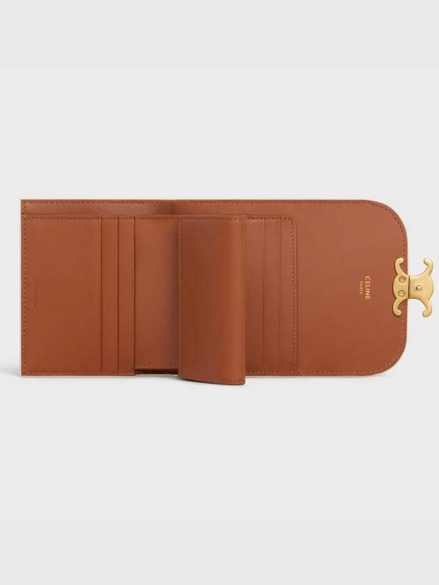 Triomphe Canvas Small Half Wallet White Tan - CELINE - BALAAN 5