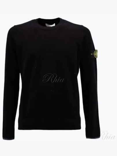 Logo Patch Crew Neck Knit Top Navy - STONE ISLAND - BALAAN 2