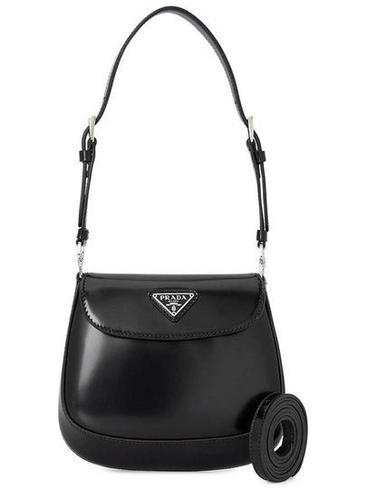 Cleo Brushed Leather Mini Shoulder Bag Black - PRADA - BALAAN 2