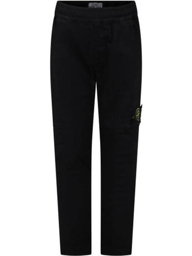 Kids Logo Cotton Pants Black - STONE ISLAND - BALAAN 1