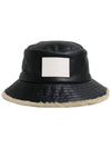 Logo Patch Fur Hem Bucket Hat Black - MAISON MARGIELA - BALAAN 2