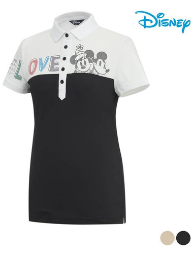 Female character color combination short sleeve collar t-shirt DL2LTSR39 - DISNEY GOLF - BALAAN 1