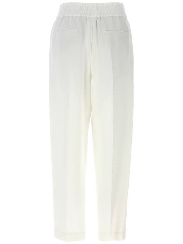 Women's Crop Banding Straight Pants White - BRUNELLO CUCINELLI - BALAAN 3