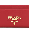 Metal Logo Saffiano Card Wallet Red - PRADA - BALAAN 6