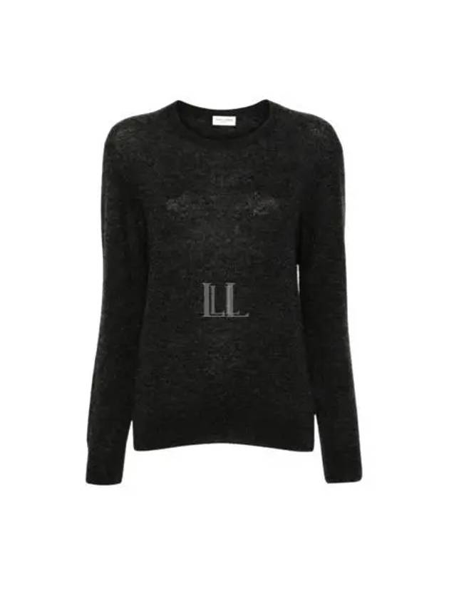 Cashmere Silk Knit Top Grey - SAINT LAURENT - BALAAN 2