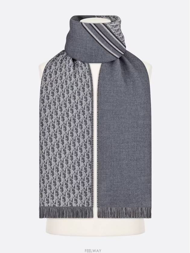 Oblique Wool Muffler Grey - DIOR - BALAAN 3