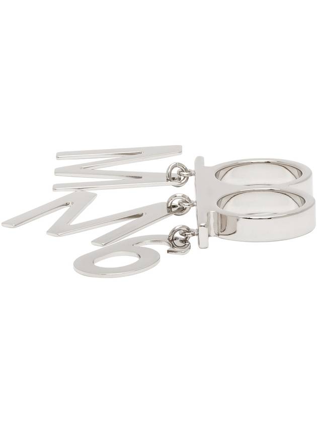 MM6 Margiela SILVER DOUBLE RING WITH CHARM - MAISON MARGIELA - BALAAN 4