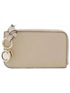 Alphabet Half Zipper Leather Card Wallet Beige - CHLOE - BALAAN 2