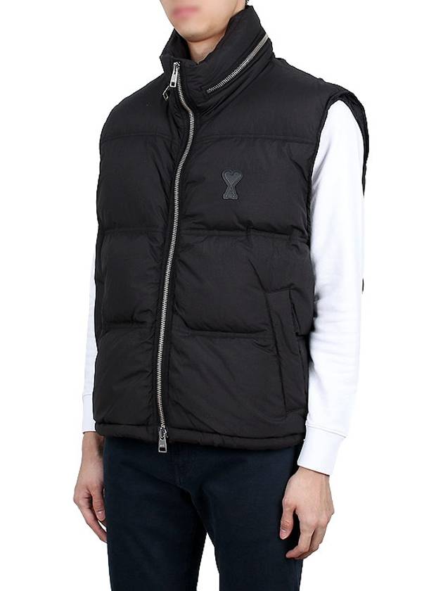 De Coeur Zip-Up Padded Vest Black - AMI - BALAAN 5