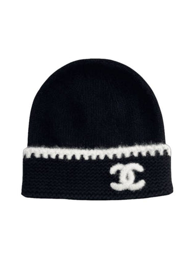 CC Logo Cashmere Beanie Black - CHANEL - BALAAN 1