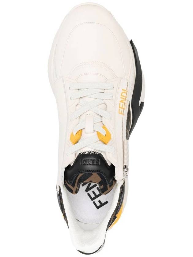 Flow FF Jacquard Leather Running Low Top Sneakers White - FENDI - BALAAN 5