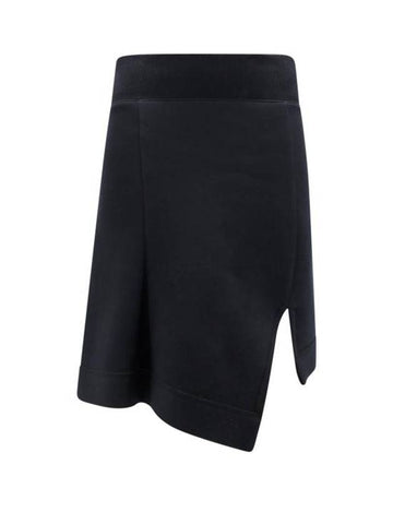 High Waisted Mini Unbalance Skirt Black - SACAI - BALAAN 1