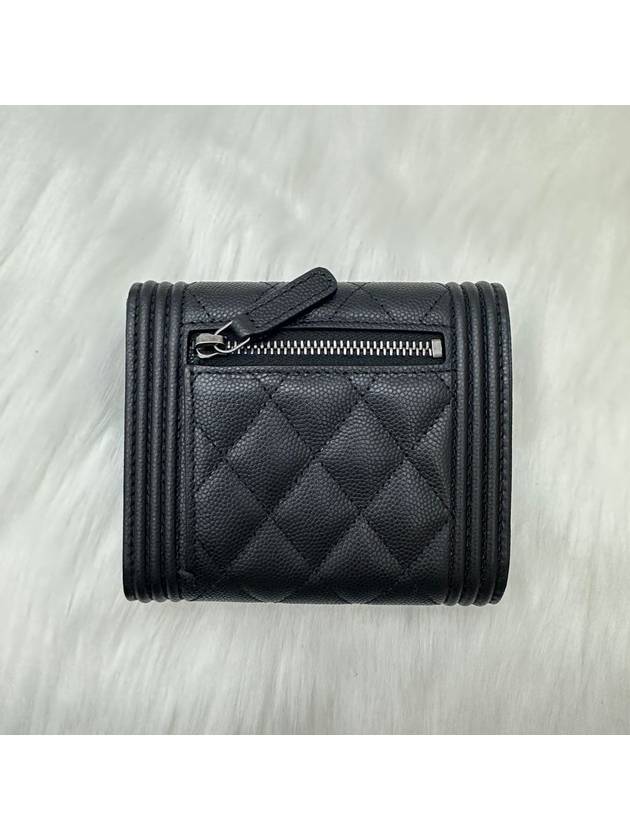 Women s Wallet Boy Leather Logo Half Black LUX2402171 - CHANEL - BALAAN 4