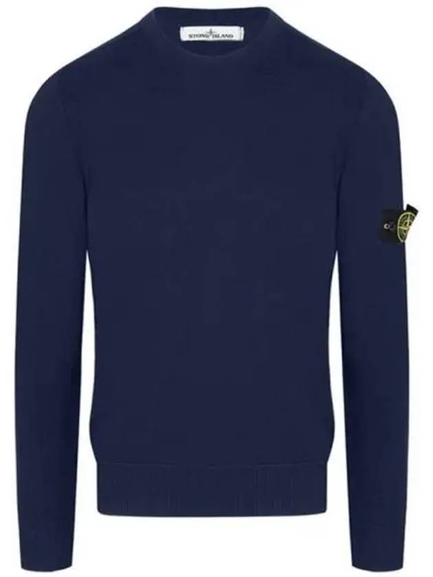 Wappen Patch Cotton Knit Top Navy - STONE ISLAND - BALAAN 2