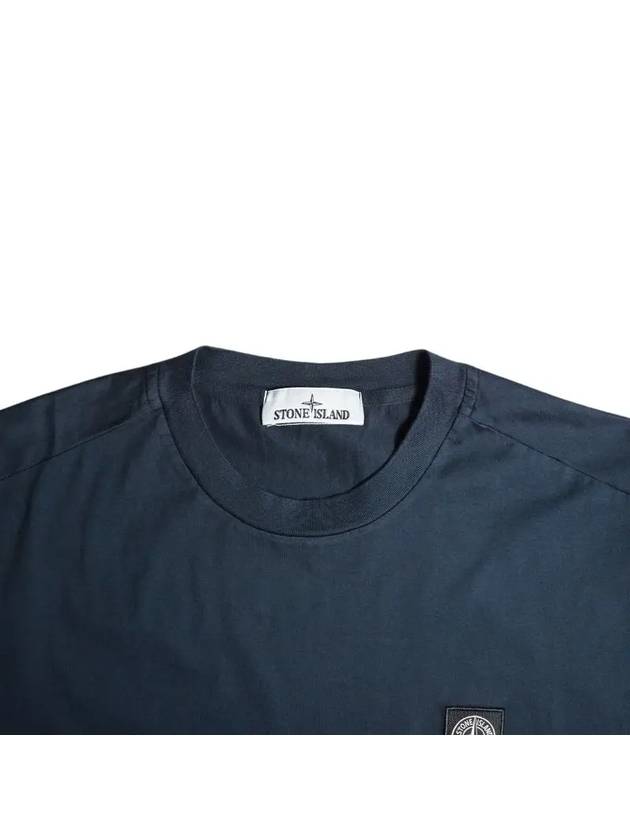 Logo Patch Short Sleeve T-Shirt Navy - STONE ISLAND - BALAAN 3