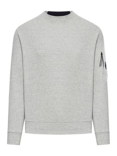 Diagonal Raised Fleece Crewneck Lens Sweatshirt Melange Grey - CP COMPANY - BALAAN 1