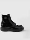 Brushed leather ankle boots black - PRADA - BALAAN 3