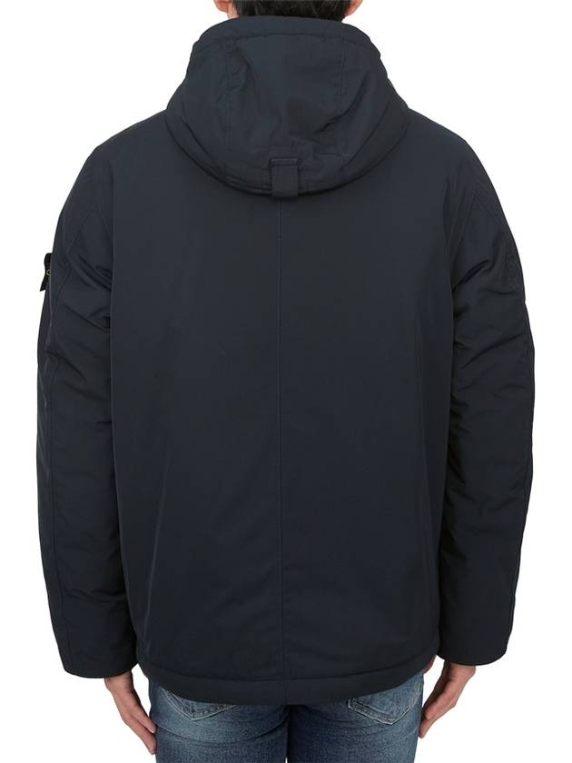 Techno Fabric Hooded Jacket Navy - STONE ISLAND - BALAAN 5