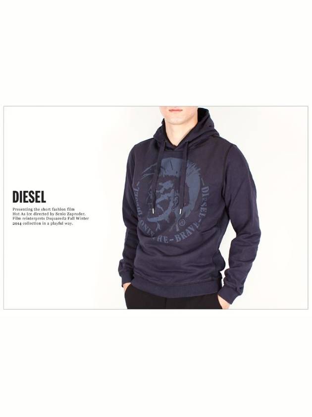 Man Mohawk Hoodie Navy 81E - DIESEL - BALAAN 3