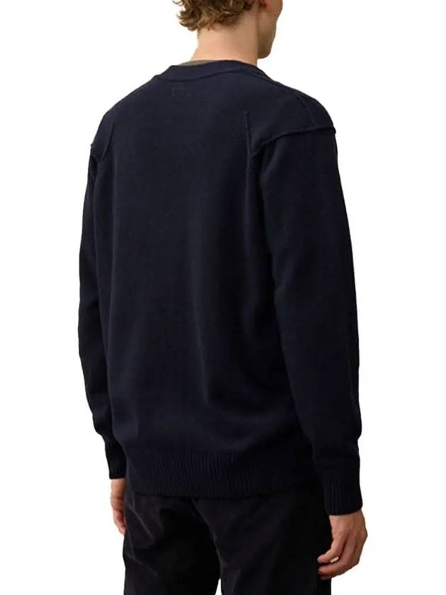 Lambswool GRS Buttoned Cardigan Navy - CP COMPANY - BALAAN 4